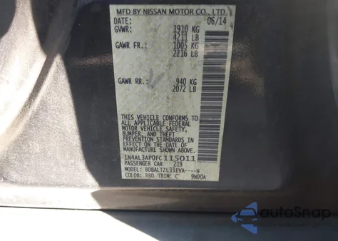 2015 Nissan Altima 2.5 Sl from USA, damaged, VIN 1N4AL3AP0FC115011